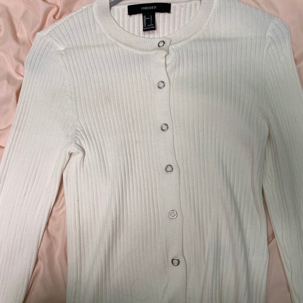White mini cardigan